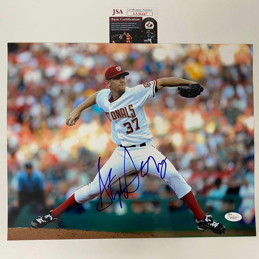 Autographed/Signed Stephen Strasburg Washington Nationals 11x14 Baseball Photo JSA COA