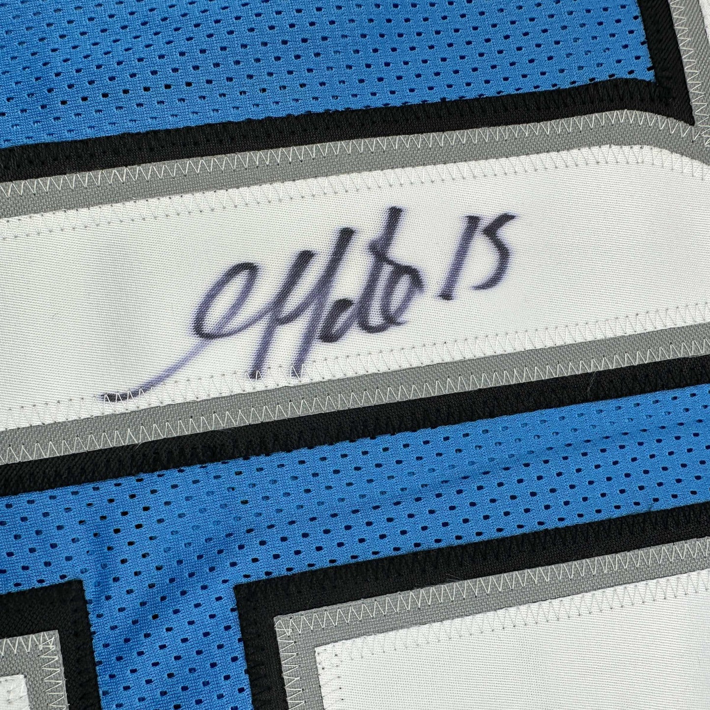 Autographed/Signed Golden Tate Detroit Blue Football Jersey Beckett BAS COA