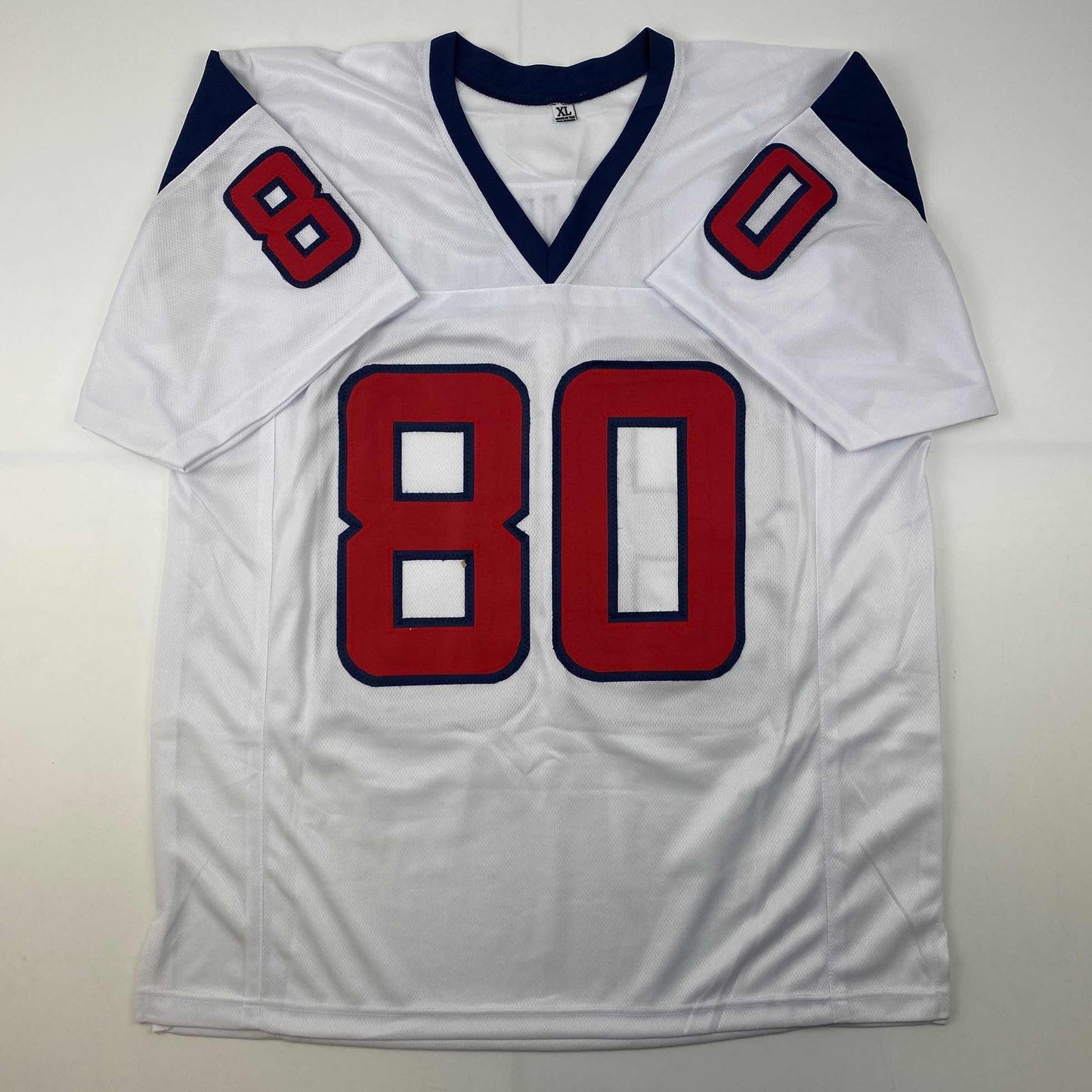 Autographed/Signed Andre Johnson Houston White Football Jersey JSA COA