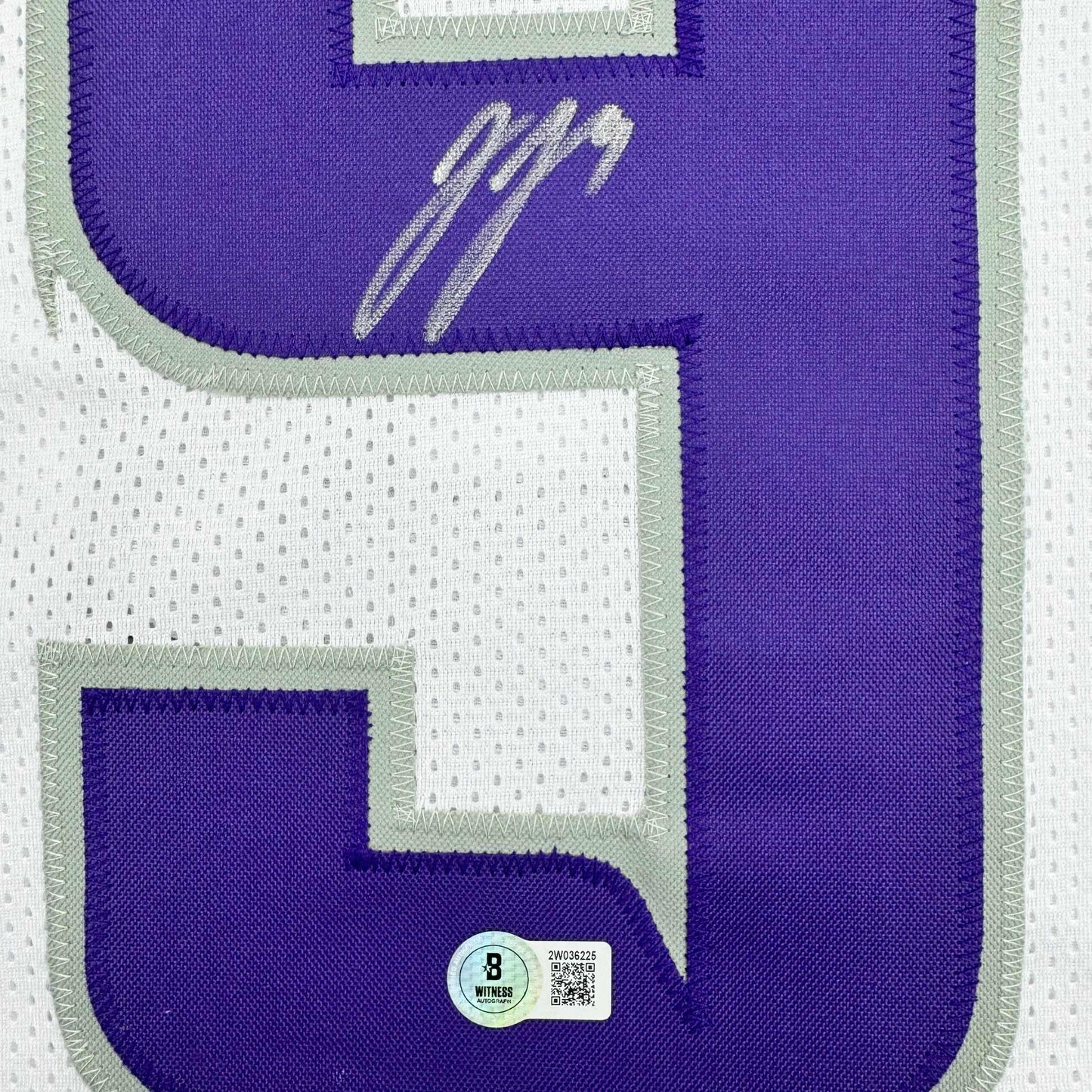 Autographed/Signed J.J. JJ McCarthy Minnesota Winter Warrior White Football Jersey Beckett BAS COA