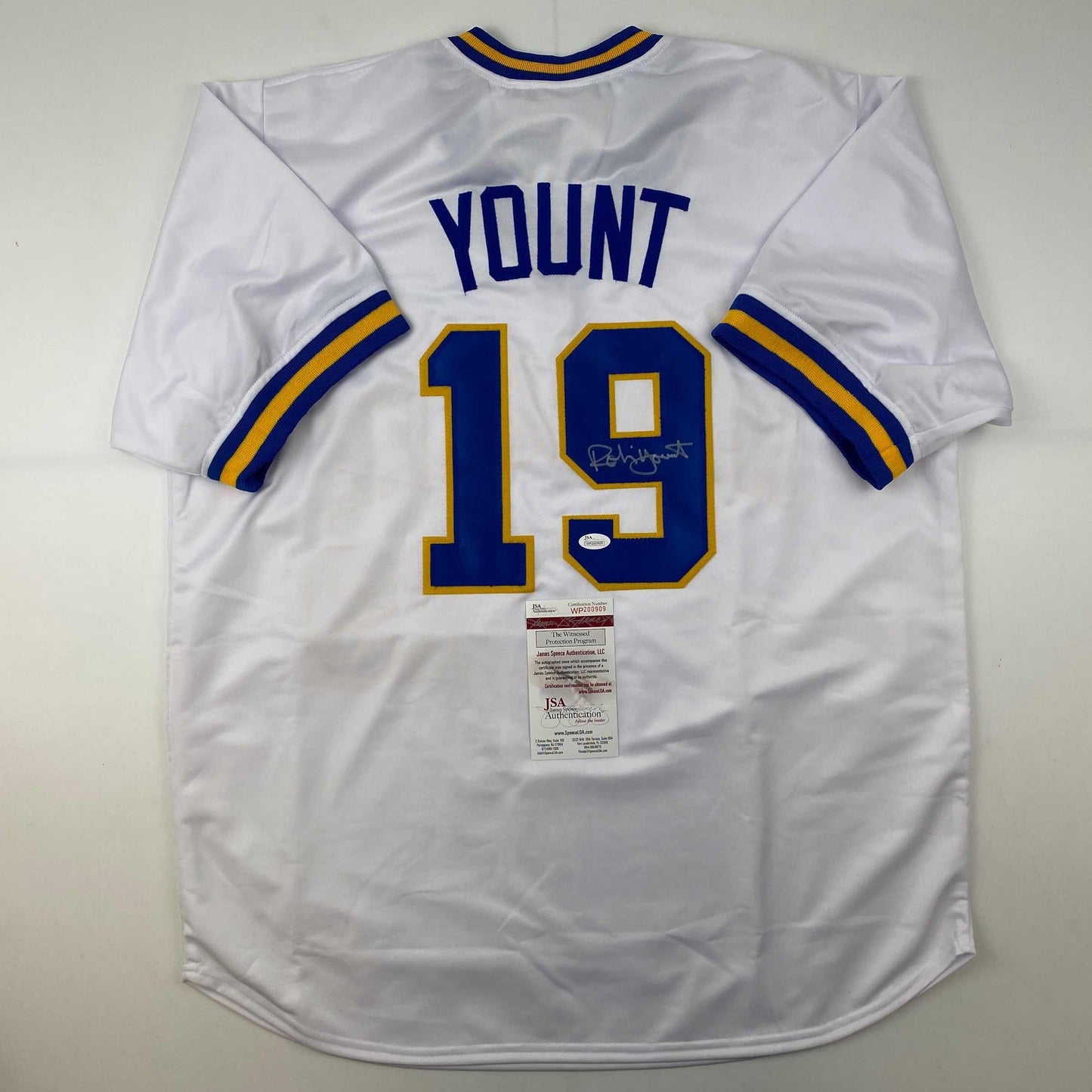 Autographed/Signed Robin Yount Milwaukee White Baseball Jersey JSA COA