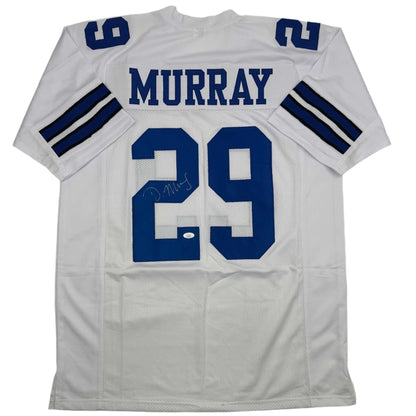 Autographed/Signed DeMarco Murray Dallas White Football Jersey JSA COA