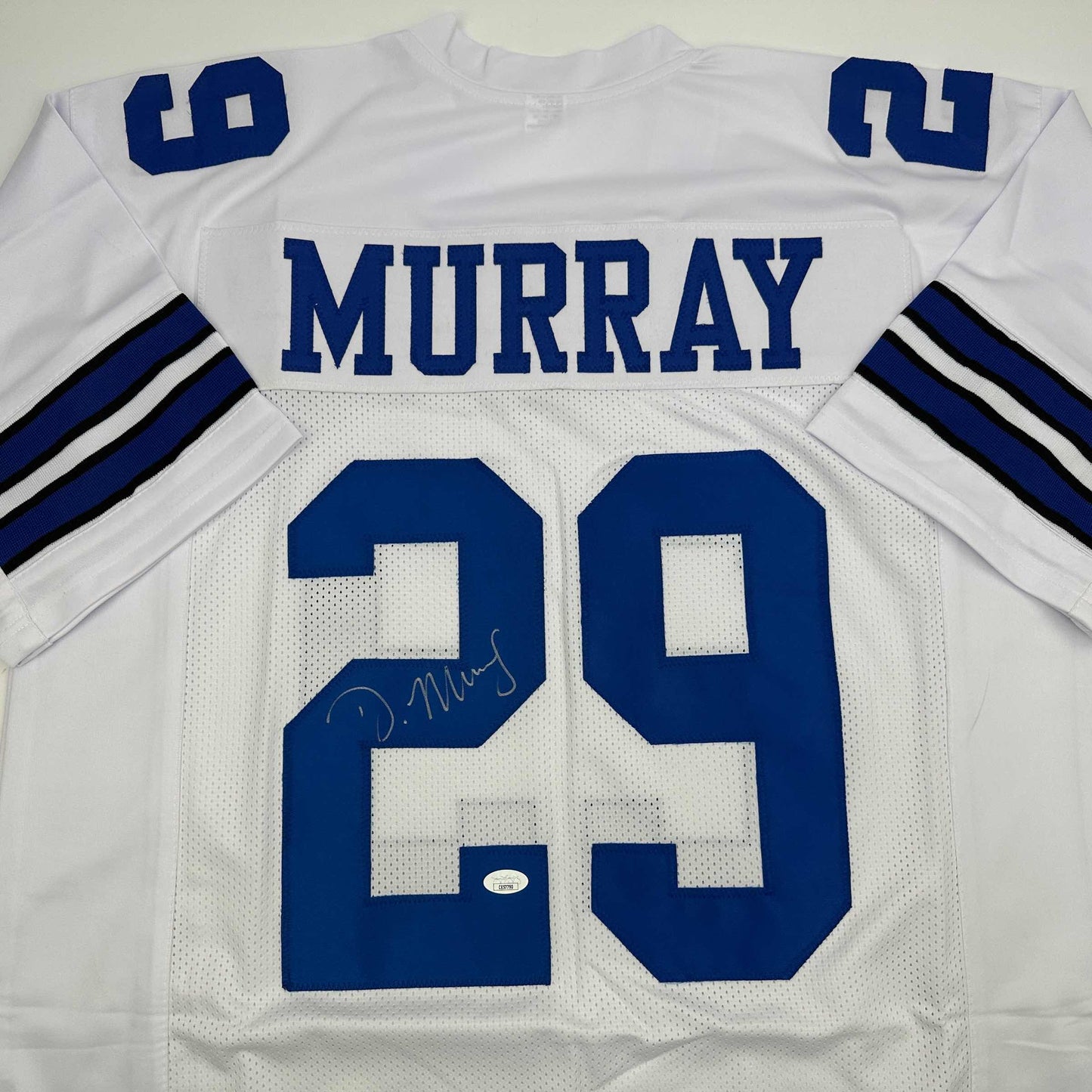 Autographed/Signed DeMarco Murray Dallas White Football Jersey JSA COA