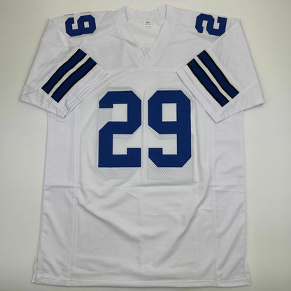 Autographed/Signed DeMarco Murray Dallas White Football Jersey JSA COA