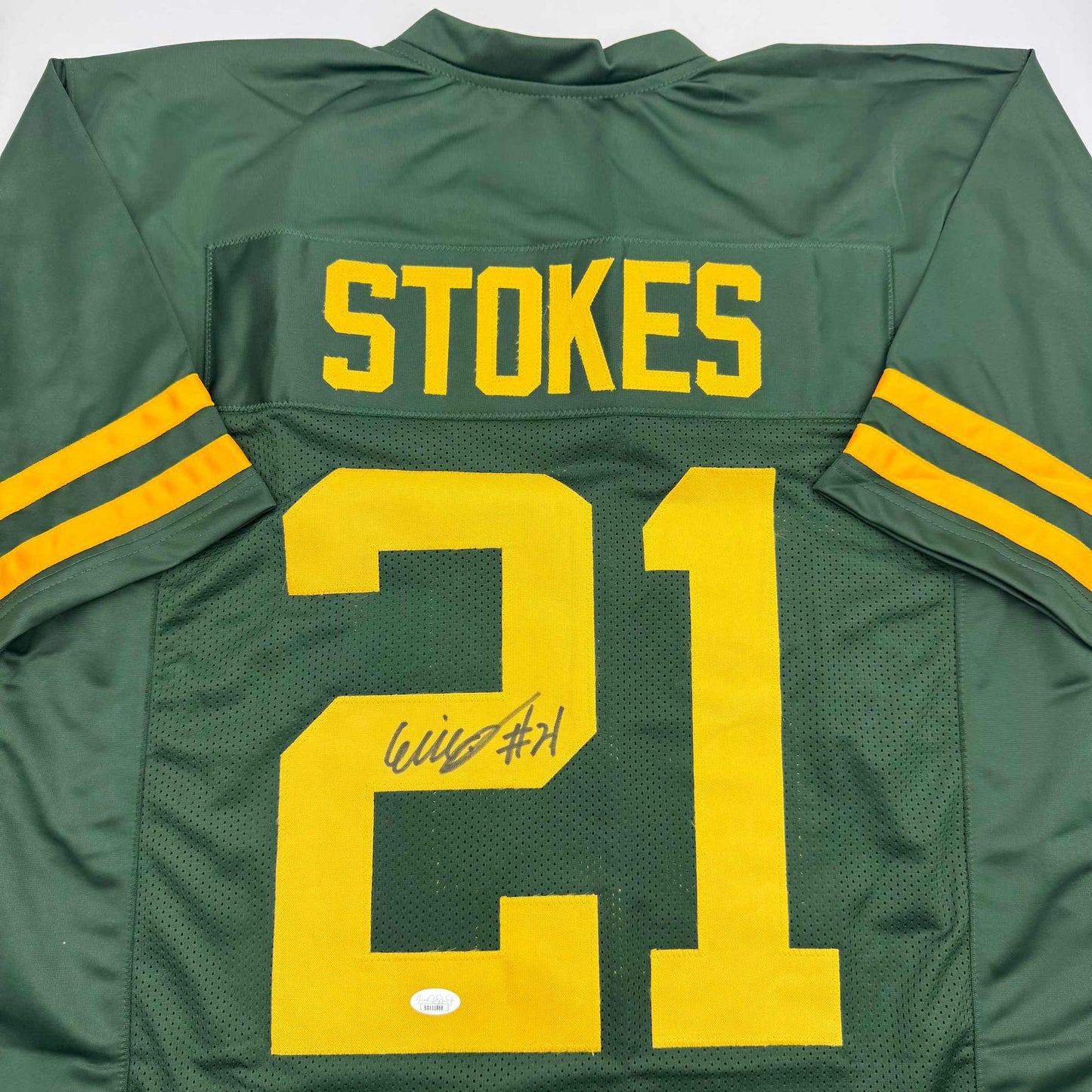 Autographed/Signed Eric Stokes Green Bay Color Rush Football Jersey JSA COA