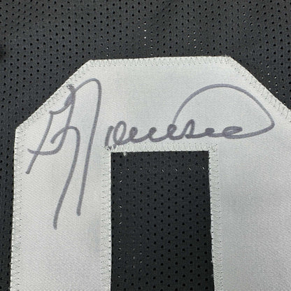 Autographed/Signed Greg Townsend Oakland Black Football Jersey JSA COA