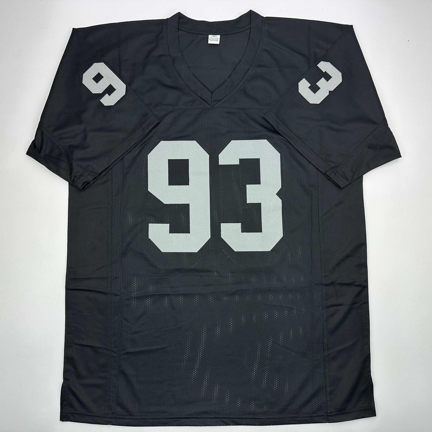 Autographed/Signed Greg Townsend Oakland Black Football Jersey JSA COA