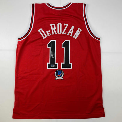 Autographed/Signed DeMar DeRozan Chicago Red Basketball Jersey Beckett BAS COA