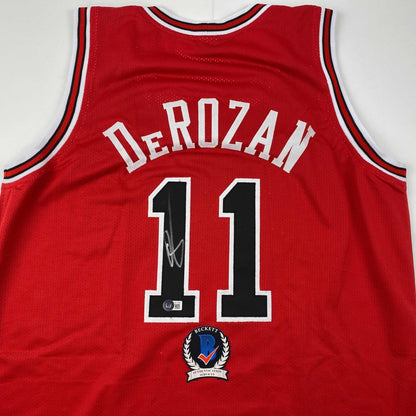 Autographed/Signed DeMar DeRozan Chicago Red Basketball Jersey Beckett BAS COA