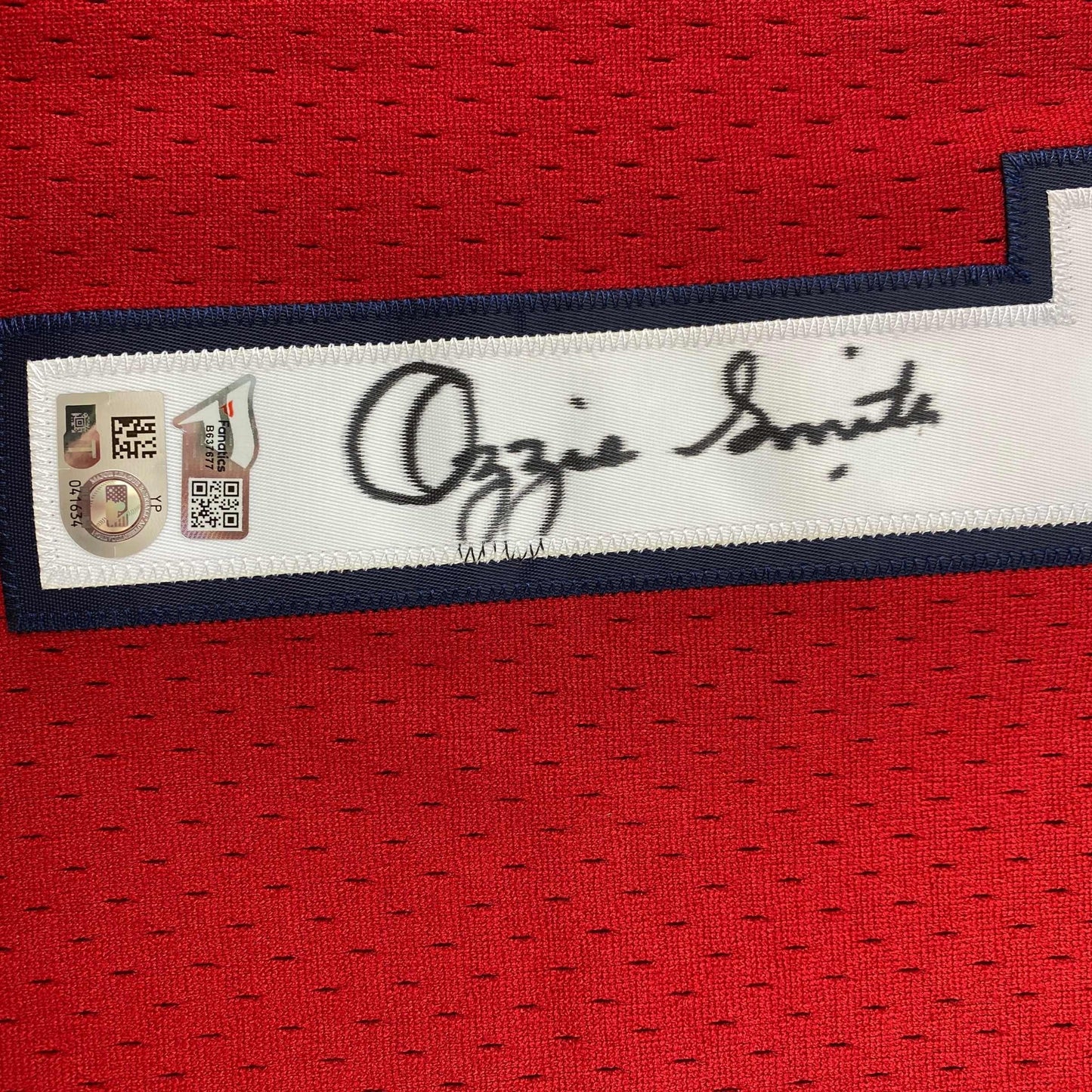 Autographed/Signed Ozzie Smith St. Louis Cardinals Red M&N Baseball Jersey Fanatics COA