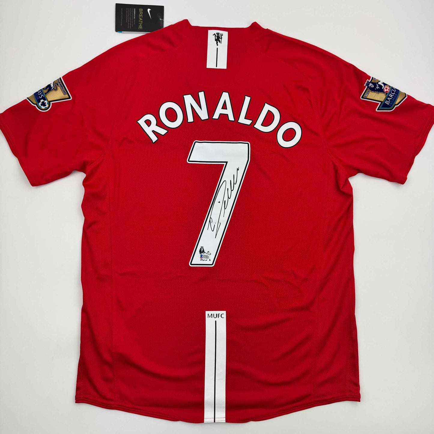 Autographed/Signed Cristiano Ronaldo Manchester United Red 2008 Soccer Jersey Beckett BAS COA