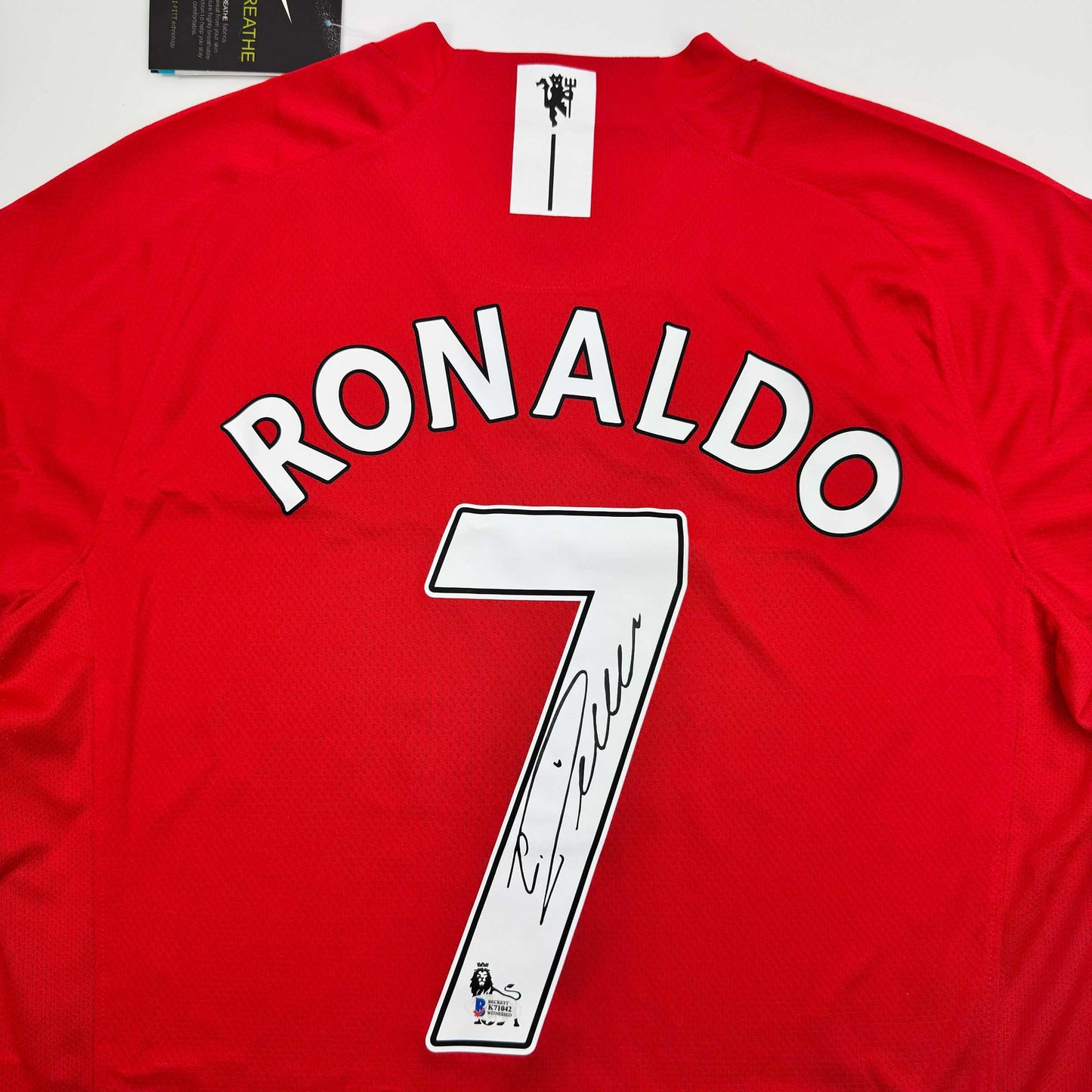 Autographed/Signed Cristiano Ronaldo Manchester United Red 2008 Soccer Jersey Beckett BAS COA