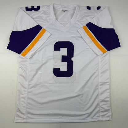 Autographed/Signed Jordan Addison Minnesota White Football Jersey Beckett BAS COA