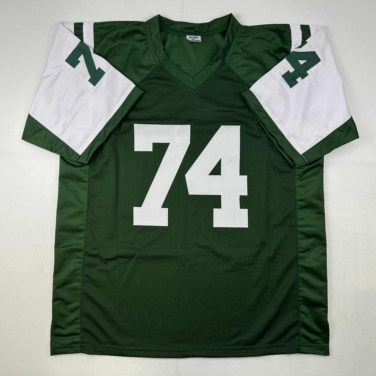 Autographed/Signed Nick Mangold New York Green Football Jersey JSA COA