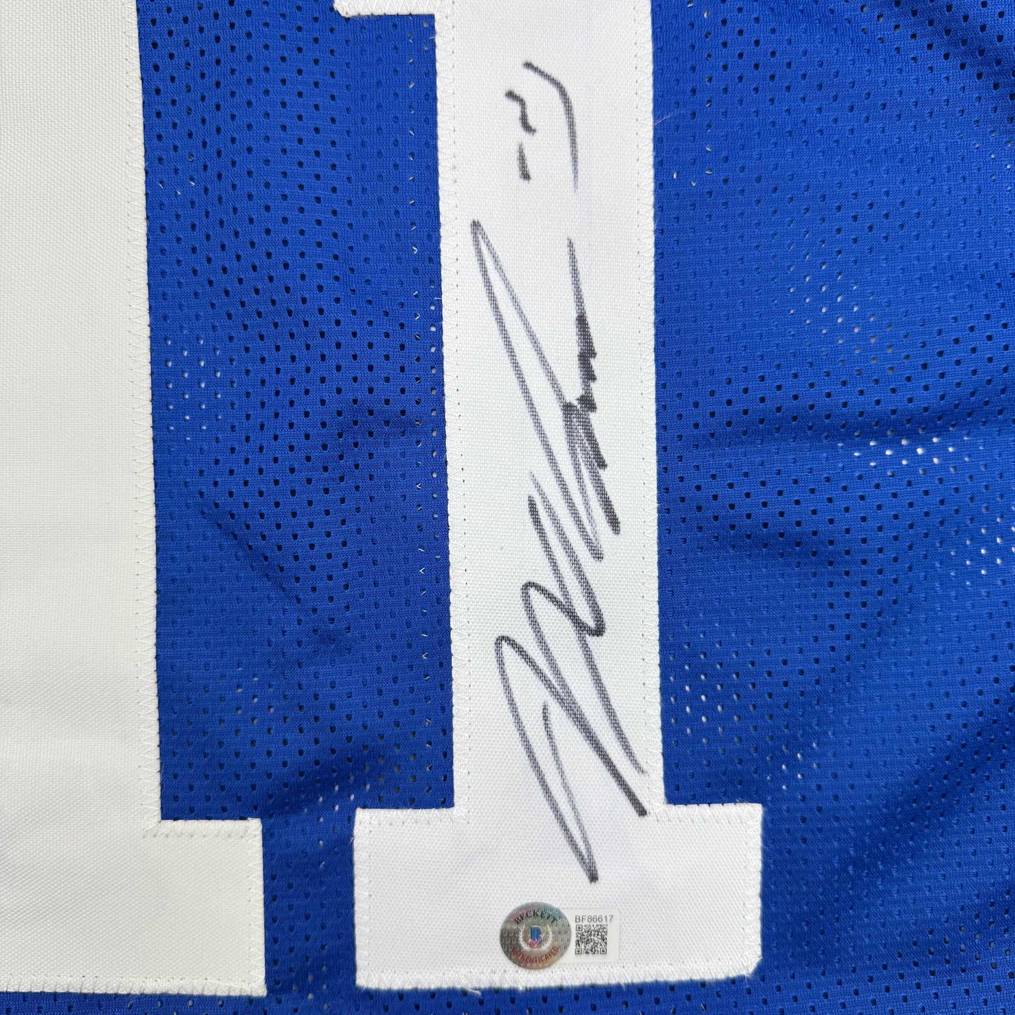 Autographed/Signed Jaxon Smith-Njigba Seattle Blue Retro Football Jersey Beckett BAS COA