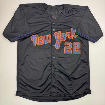 Autographed/Signed Juan Soto New York Black Baseball Jersey Beckett BAS COA