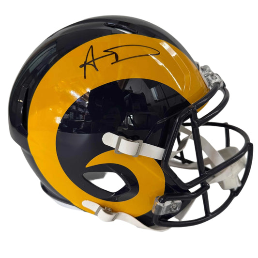 Autographed/Signed Aaron Donald Los Angeles Rams Eclipse Full Size F/S Football Helmet JSA COA