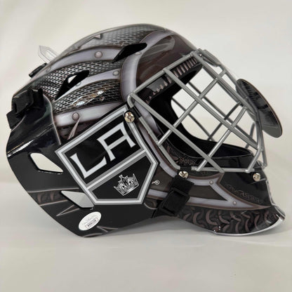 Autographed/Signed Jonathan Quick Los Angeles Kings Full Size F/S Replica Hockey Helmet Goalie Mask JSA COA