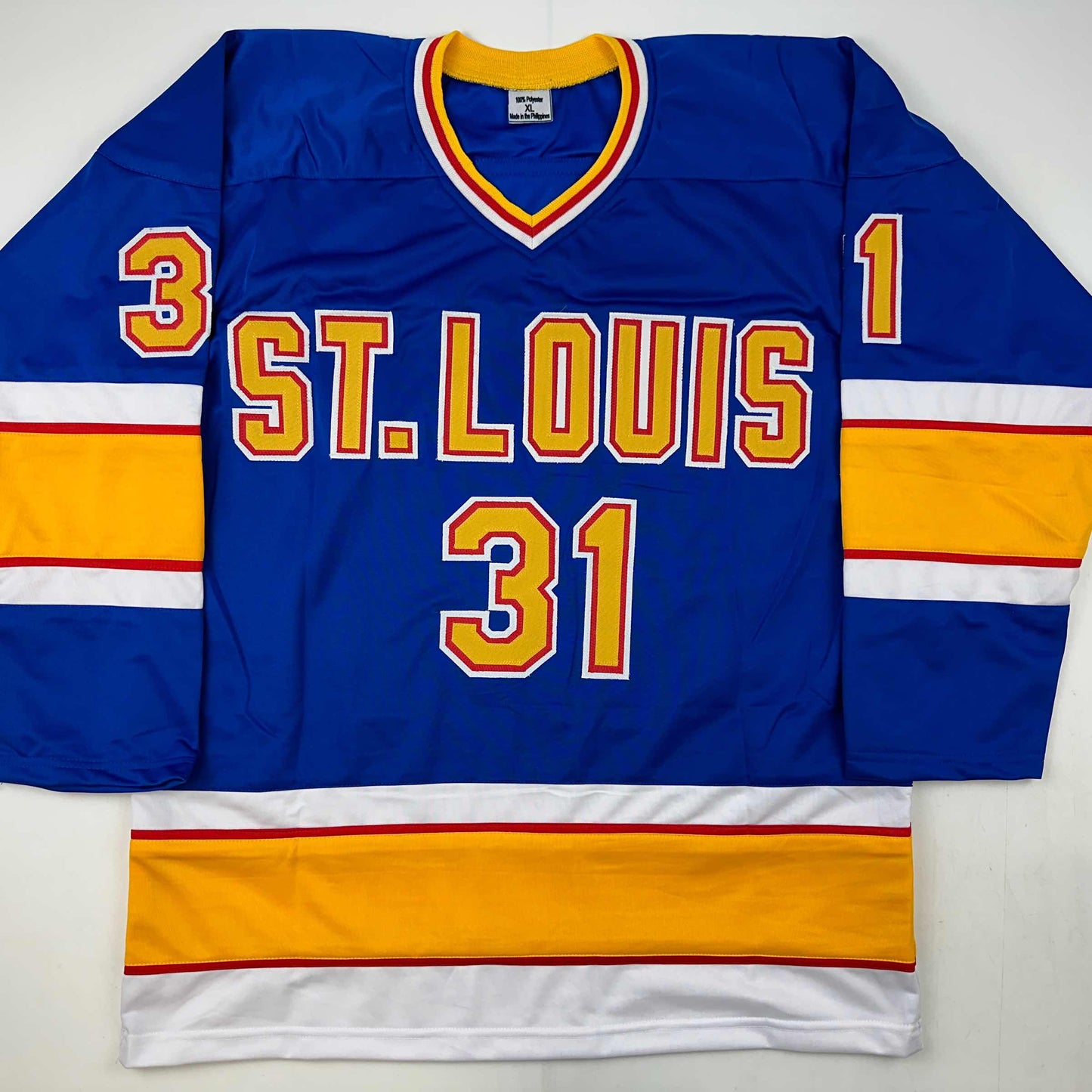 Autographed/Signed Curtis Joseph St. Louis Blue Hockey Jersey JSA COA