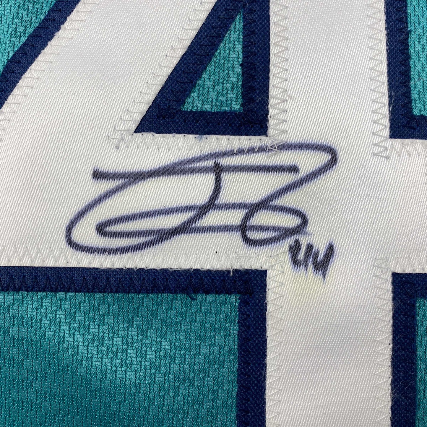 Autographed/Signed Julio Rodriguez Seattle Teal Baseball Jersey JSA COA