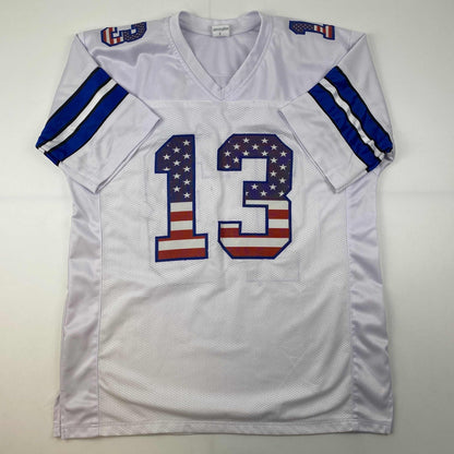 Autographed/Signed Michael Gallup Dallas America's Team White Football Jersey Tristar COA