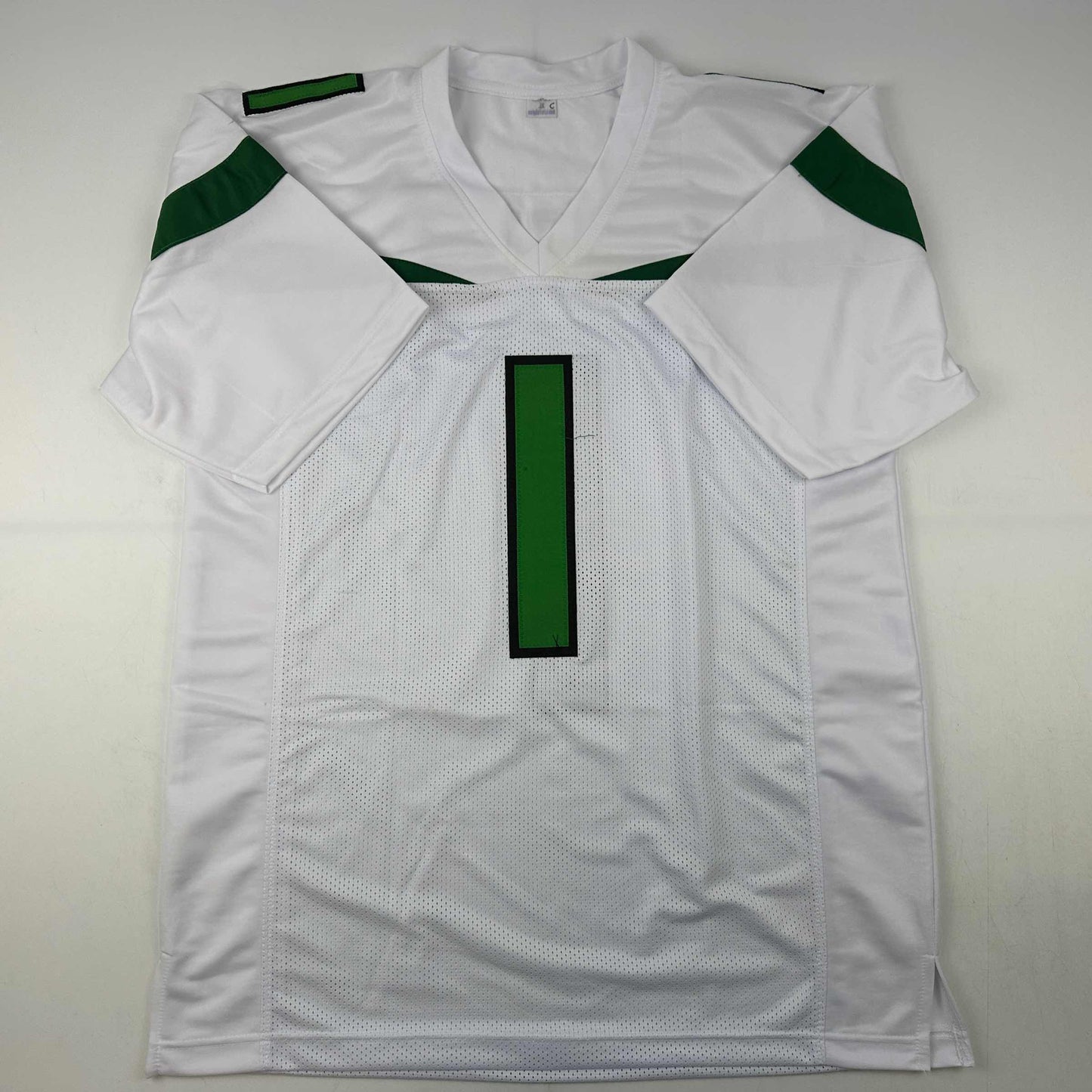 Autographed/Signed Ahmad Sauce Gardner New York White Football Jersey Beckett BAS COA