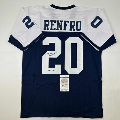Autographed/Signed Mel Renfro HOF 96 Dallas Thanksgiving Day Football Jersey JSA COA