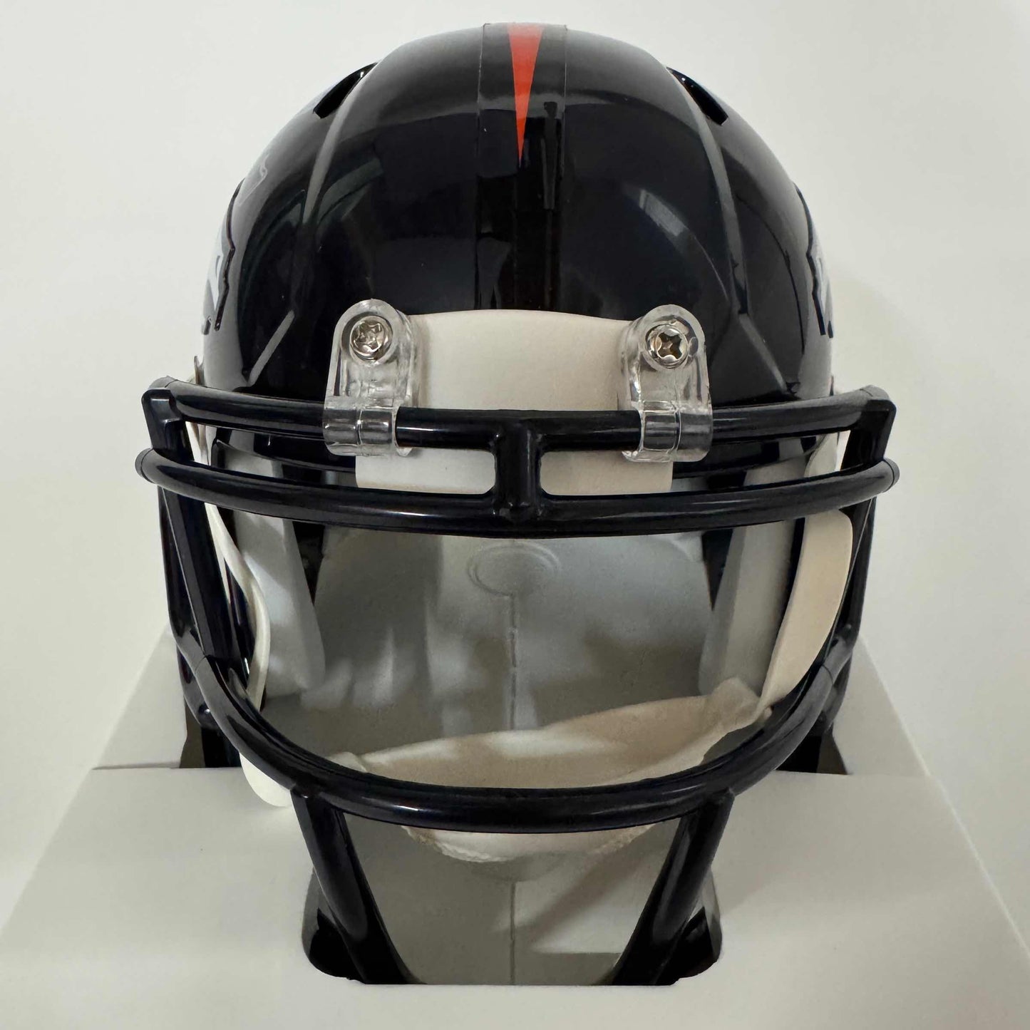 Autographed/Signed Terrell Davis HOF 17 Denver Broncos Speed Mini Football Helmet JSA COA