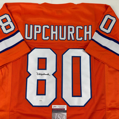 Autographed/Signed Rick Upchurch Denver Orange Football Jersey JSA COA