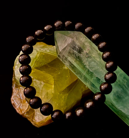 Reiki-Infused Authentic Karelian Shungite Bracelet for EMF Shielding, Detoxification & Deep Grounding (8mm)