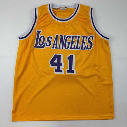 Autographed/Signed Glen Rice Los Angeles LA Yellow Basketball Jersey Beckett BAS COA