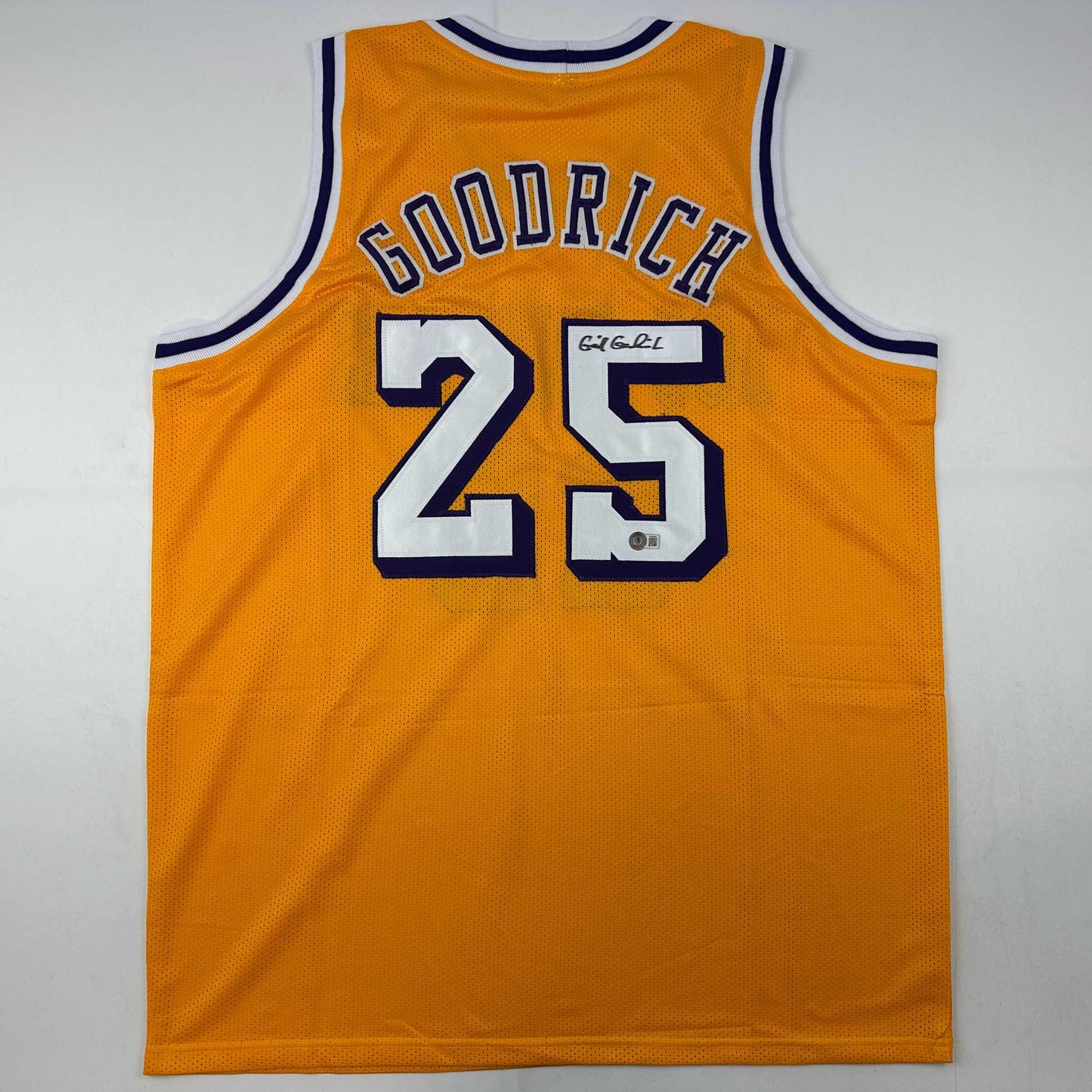 Autographed/Signed Gail Goodrich Los Angeles LA Yellow Basketball Jersey Beckett BAS COA