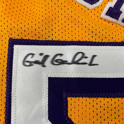Autographed/Signed Gail Goodrich Los Angeles LA Yellow Basketball Jersey Beckett BAS COA
