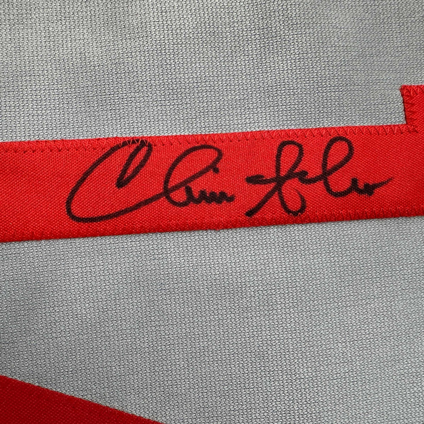 Autographed/Signed Chris Sabo Cincinnati Grey Baseball Jersey JSA COA