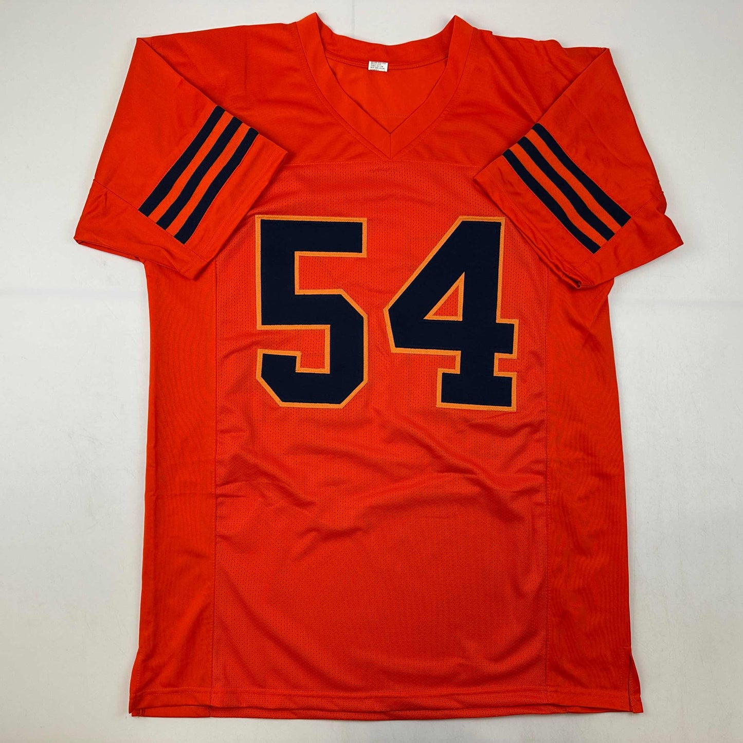 Autographed/Signed Brian Urlacher HOF 18 Chicago Orange Retro Football Jersey Beckett BAS COA