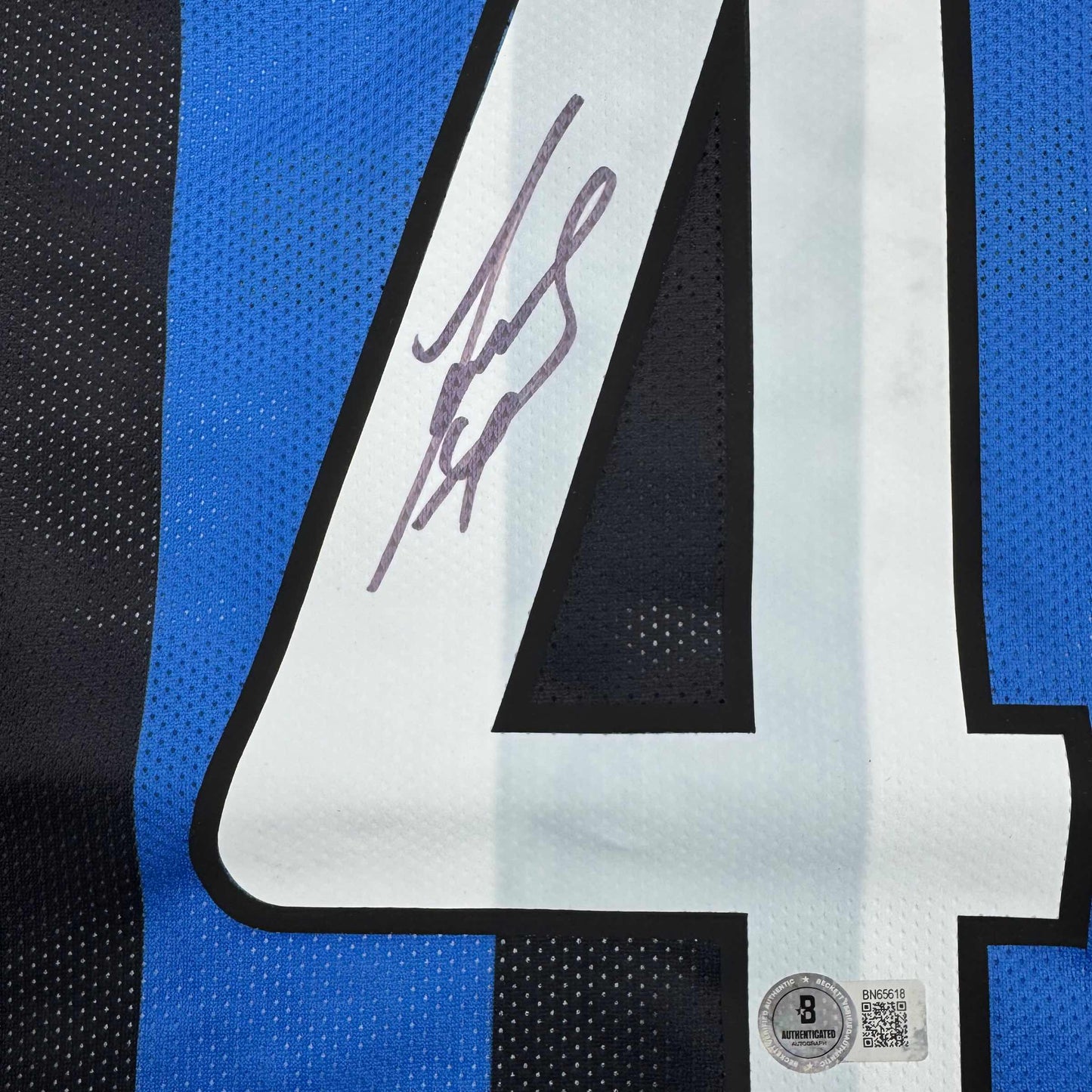 Autographed/Signed Javier Zanetti Inter Milan Soccer Futbol Jersey Beckett BAS COA