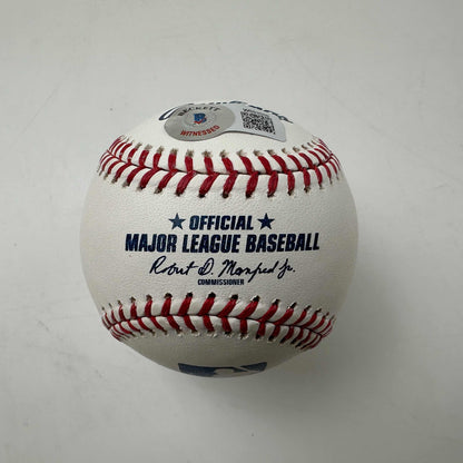 Autographed/Signed Ronald Acuna Jr. Rawlings Official Major League ROML Baseball Beckett BAS COA