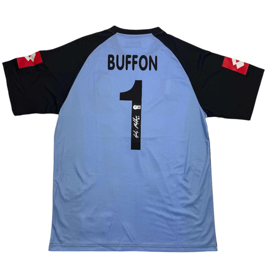 Autographed/Signed Gianluigi Buffon Juventus Blue Soccer Jersey Beckett BAS COA