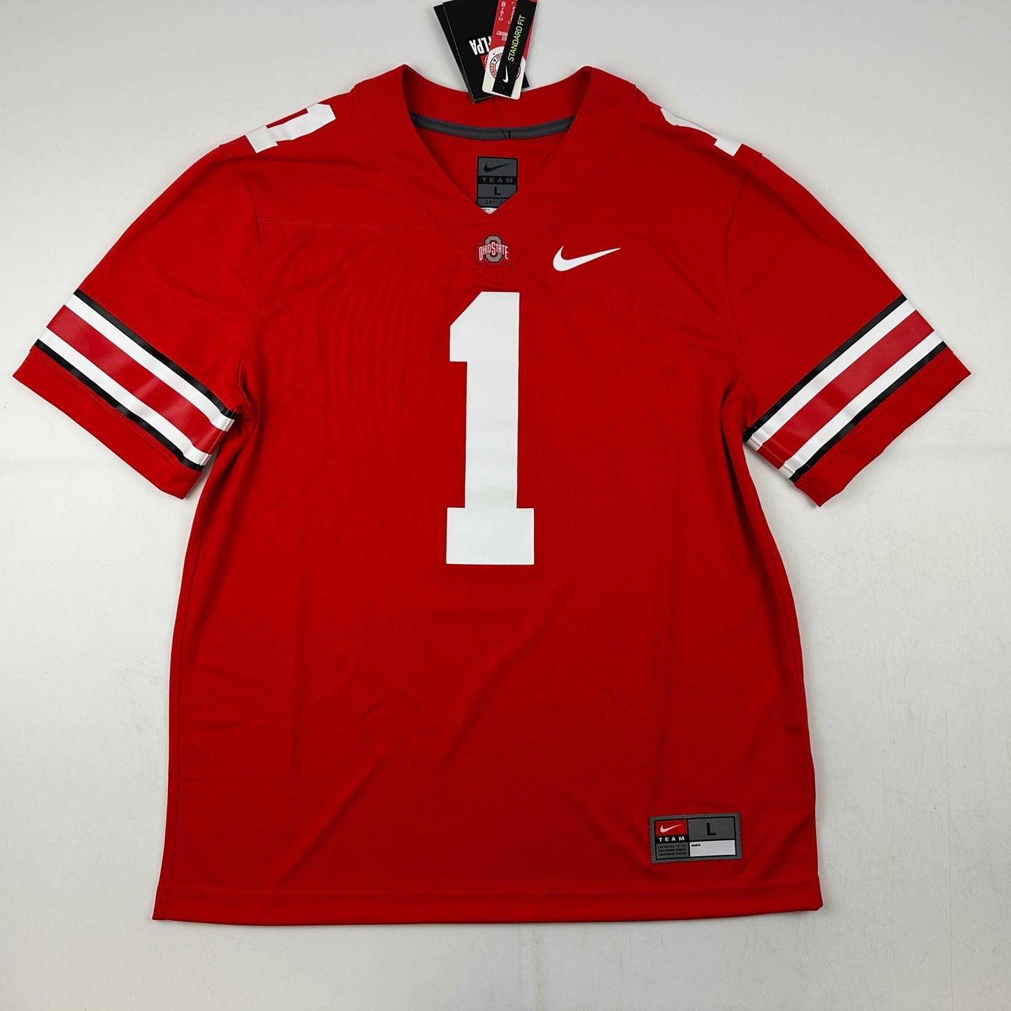 Autographed/Signed Justin Fields Ohio State Buckeyes Red College Football Jersey Fanatics COA