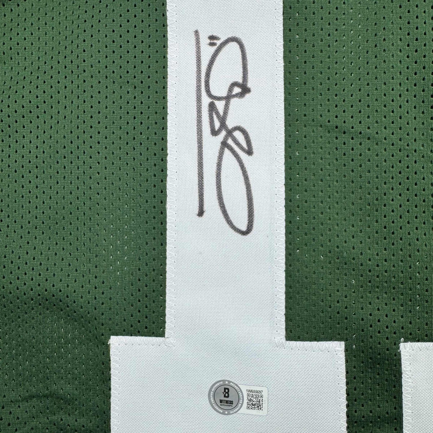 Autographed/Signed Jayden Reed Green Bay Green Football Jersey Beckett BAS COA