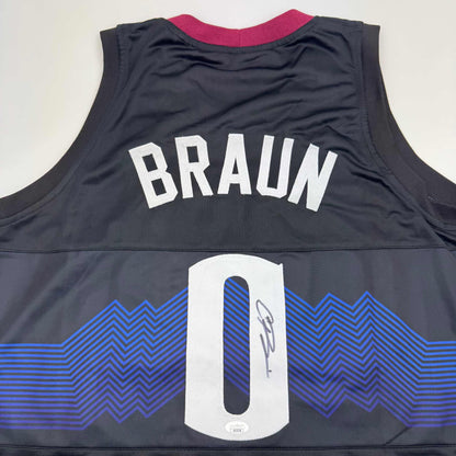 Autographed/Signed Christian Braun Denver Black 5280 Basketball Jersey JSA COA