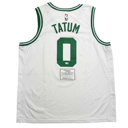Autographed/Signed Jayson Tatum Boston Celtics White Basketball Jersey Fanatics COA