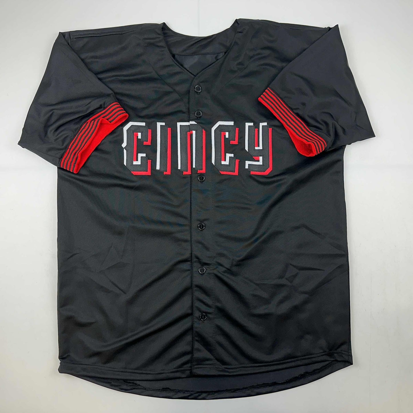 Autographed/Signed Jonathan India Cincinnati Black City Connect Baseball Jersey Beckett BAS COA