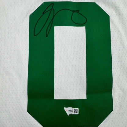 Autographed/Signed Jayson Tatum Boston Celtics White Basketball Jersey Fanatics COA