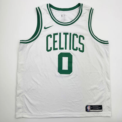 Autographed/Signed Jayson Tatum Boston Celtics White Basketball Jersey Fanatics COA