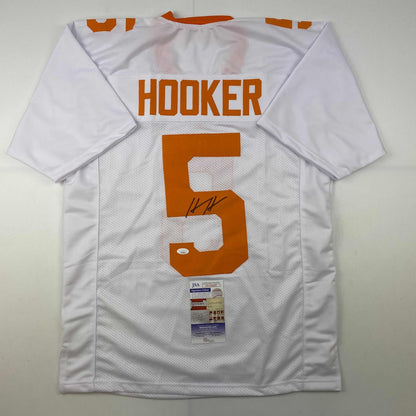 Autographed/Signed Hendon Hooker Tennessee White College Football Jersey JSA COA