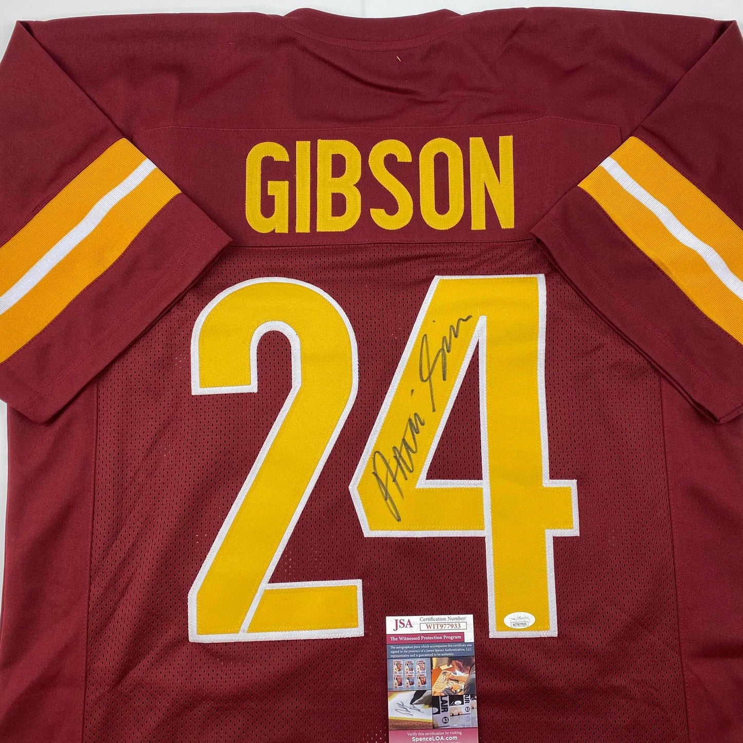 Autographed/Signed Antonio Gibson Washington Red 2022 Football Jersey JSA COA