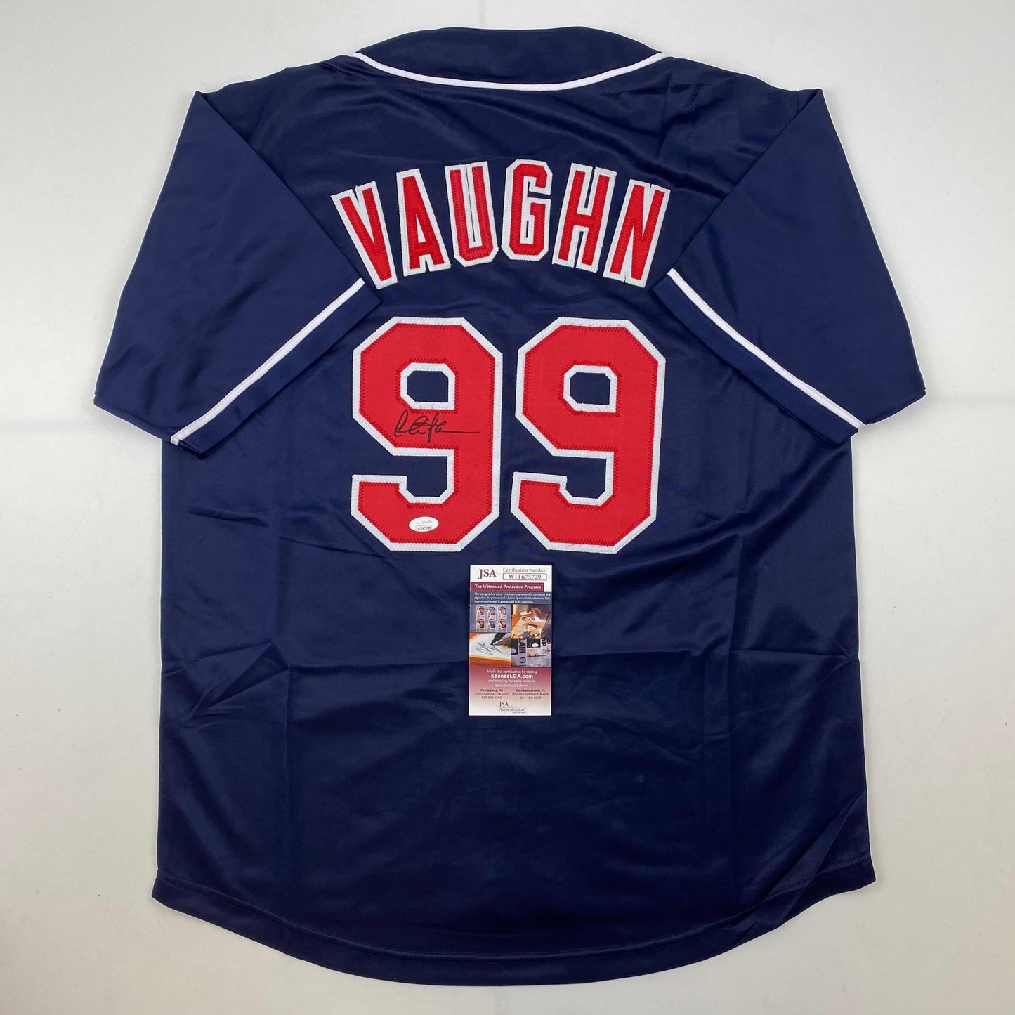 Autographed/Signed Charlie Sheen Wild Thing Ricky Vaughn Major League Movie Blue Baseball Jersey JSA COA