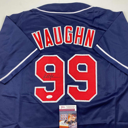 Autographed/Signed Charlie Sheen Wild Thing Ricky Vaughn Major League Movie Blue Baseball Jersey JSA COA