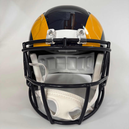 Autographed/Signed Aaron Donald "DROY 2014" Los Angeles Rams Eclipse Full Size F/S Football Helmet JSA COA